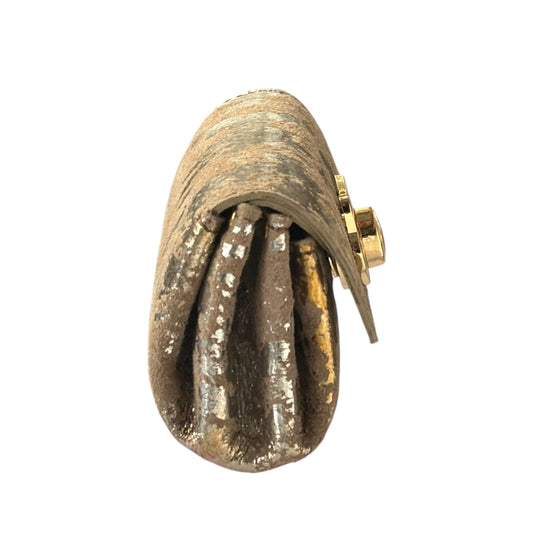 きらめく箔押し ミニ財布|ベージュスエードレザー