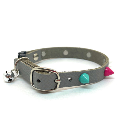 Colorful Studded Collar | Stylish Genuine Leather Cat Collar