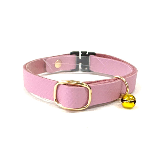 スタンダード猫首輪|モーヴピンク・ラベンダーピンク|本革|シンプルおしゃれ首輪