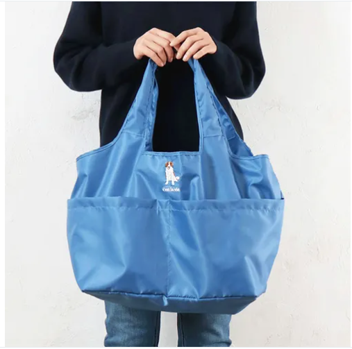 アニマル刺繍ラクカゴエコバッグ