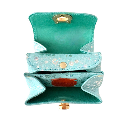 猫首輪とお揃い ミニ財布｜猫モチーフ金具・ドット柄